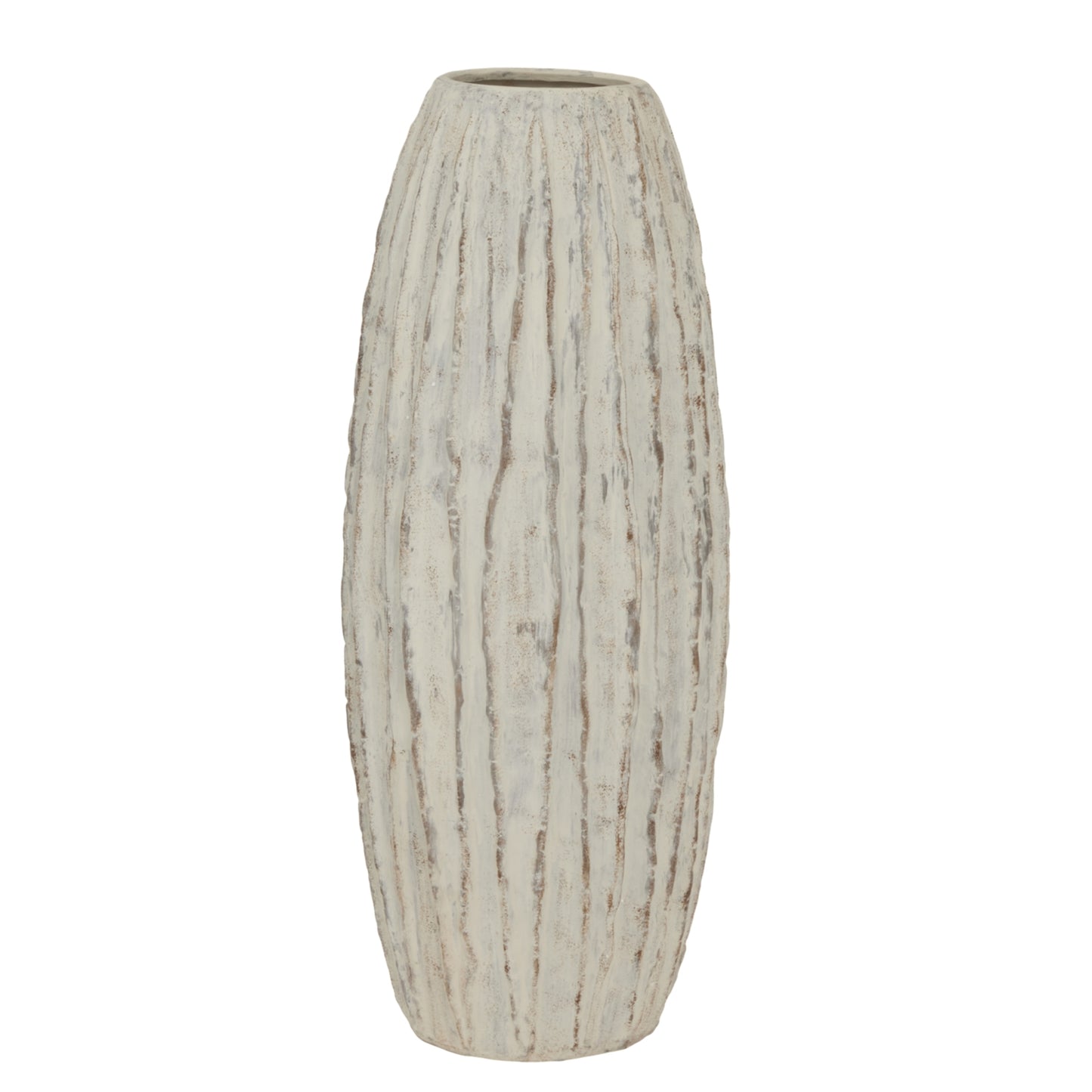 Wildbloom Tall White Ceramic Fin Vase