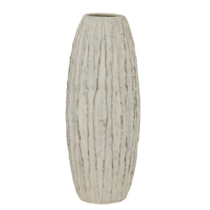 Wildbloom Tall White Ceramic Fin Vase