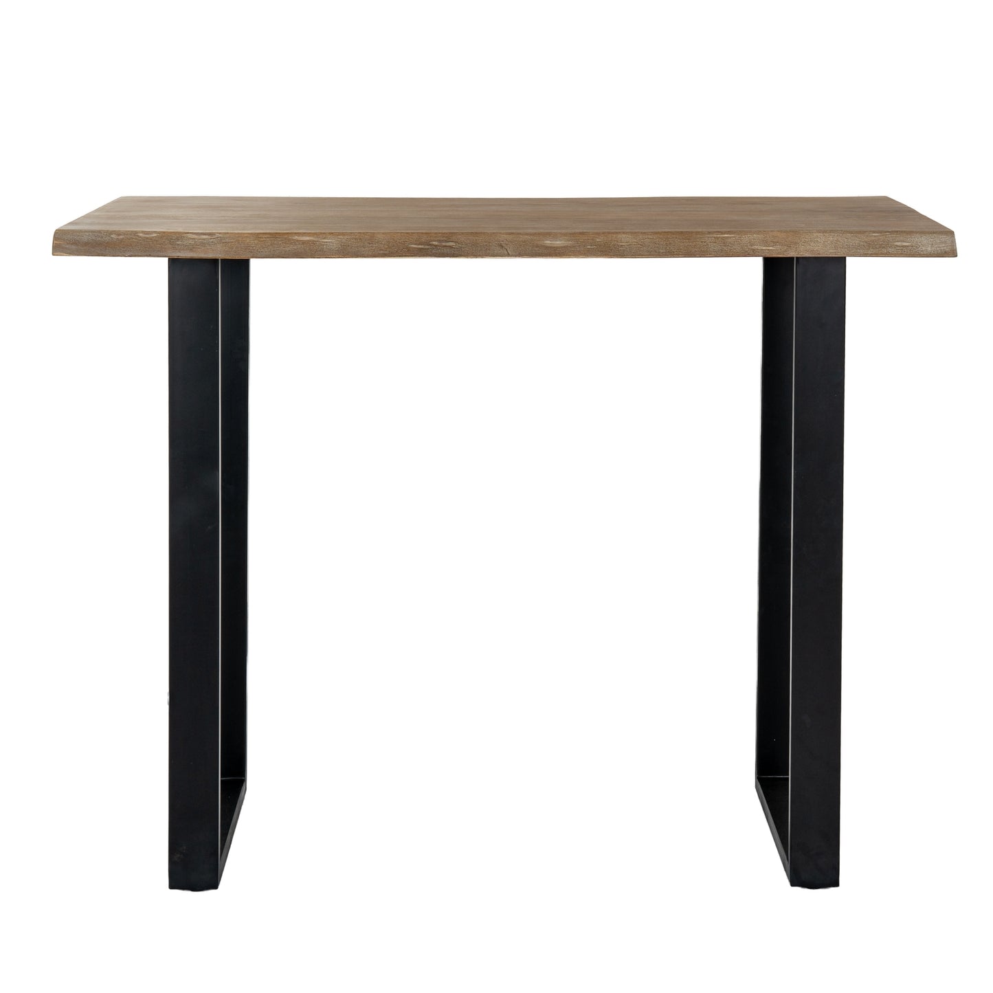 Vouvant Live Edge Light Acacia Bar Table Black Metal Legs