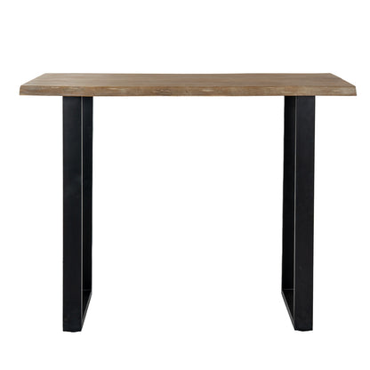 Vouvant Live Edge Light Acacia Bar Table Black Metal Legs