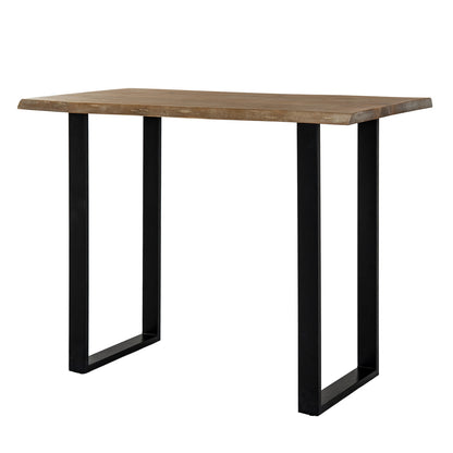 Vouvant Live Edge Light Acacia Bar Table Black Metal Legs
