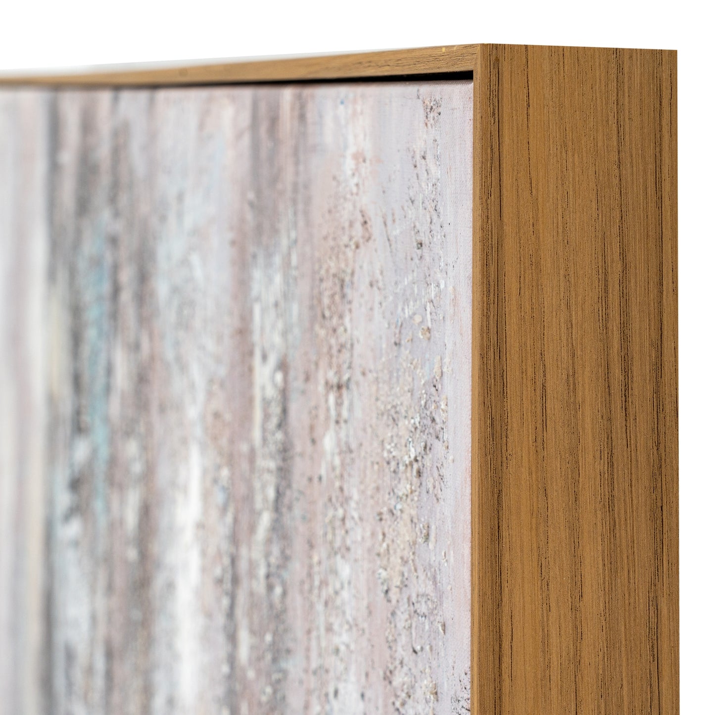 Oingt Hand Painted Muted Taupe Textured Canvas In Frame