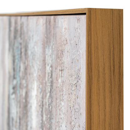 Oingt Hand Painted Muted Taupe Textured Canvas In Frame