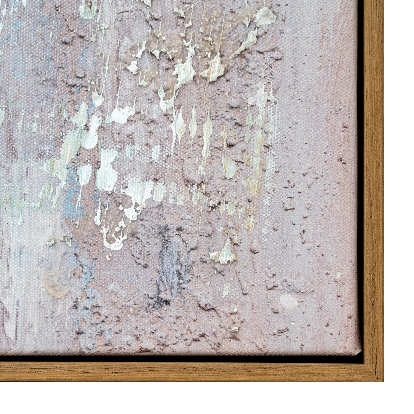 Oingt Hand Painted Muted Taupe Textured Canvas In Frame