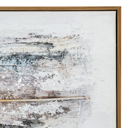 Beynac Hand Painted Earthy Abstract Canvas In Frame