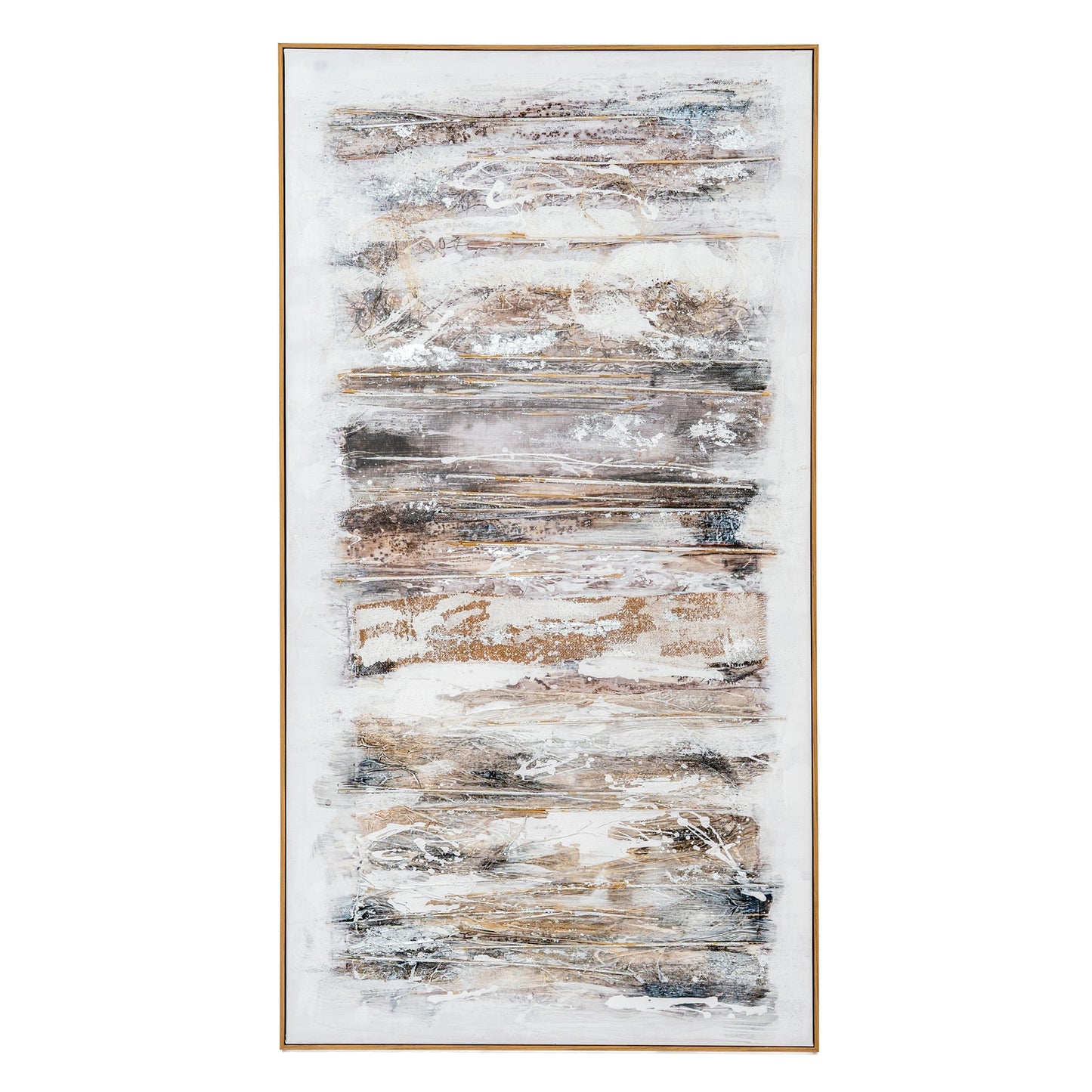 Beynac Hand Painted Earthy Abstract Canvas In Frame