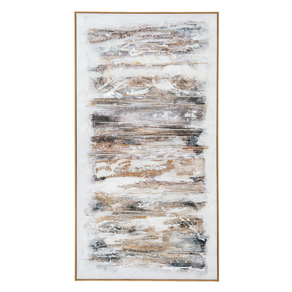 Beynac Hand Painted Earthy Abstract Canvas In Frame