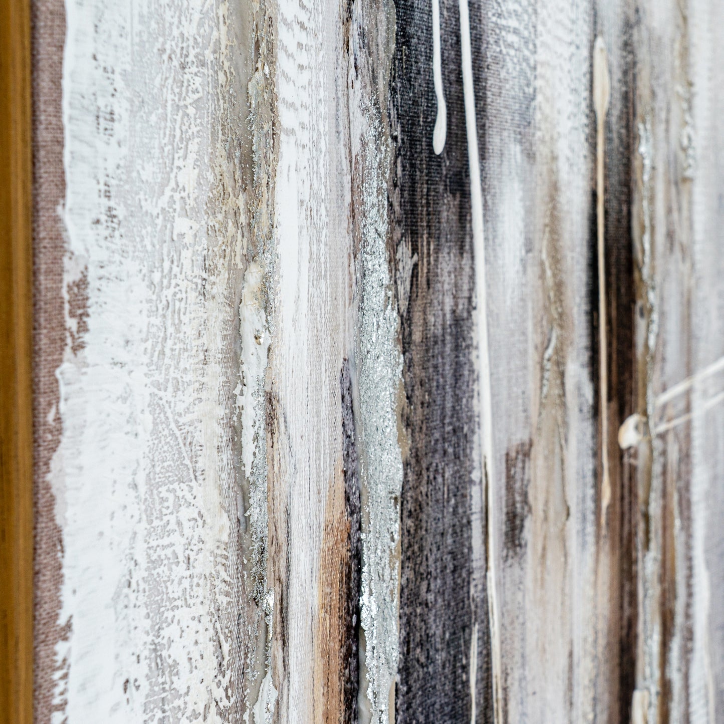 Aristi Hand Painted Raw Industrial Art Canvas In Frame