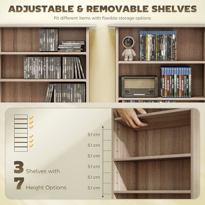 Paleni Rana Wooden Natural Finish CD Storage Unit With 360 Disc Capacity
