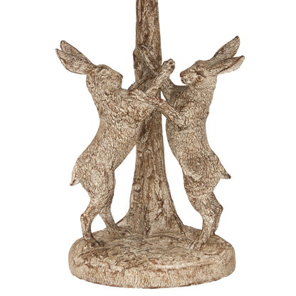 Stonewashed Marching Hares Table Lamp With Linen Shade