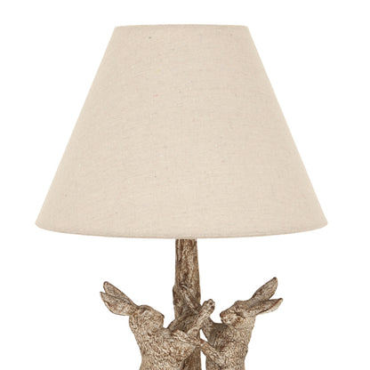 Stonewashed Marching Hares Table Lamp With Linen Shade