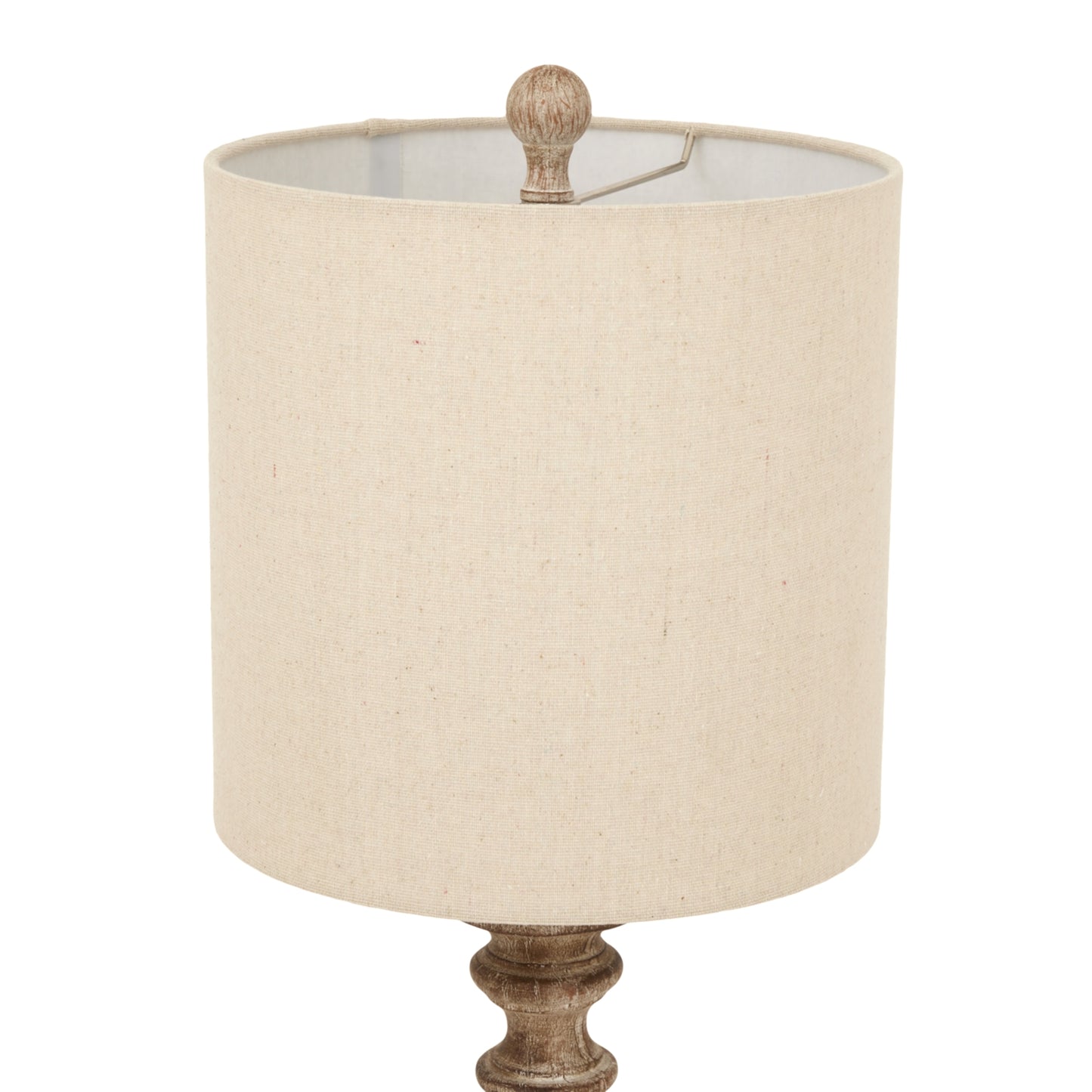 Thornvale Candlestick Wooden Tall Table Lamp With Linen Shade