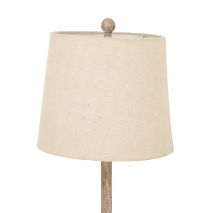 Thornvale Candlestick Wooden Table Lamp With Linen Shade