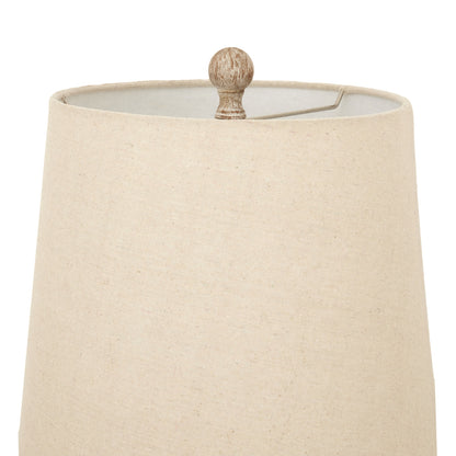 Thornvale Candlestick Wooden Table Lamp With Linen Shade