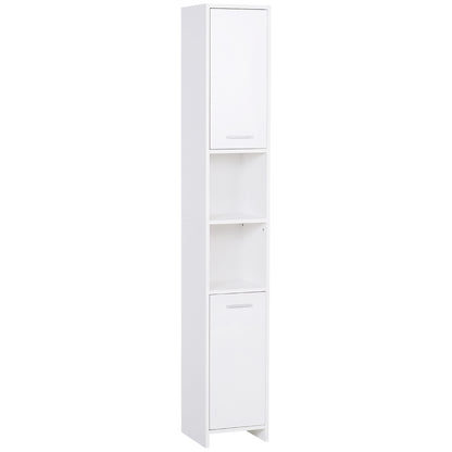 Ridila Tall Storage Cabinet With Adjustable Shelves For Bathroom Or Hallway Use White