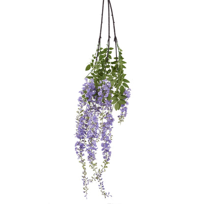Set of 3 Artificial Flowers Large Purple Wisteria Spray