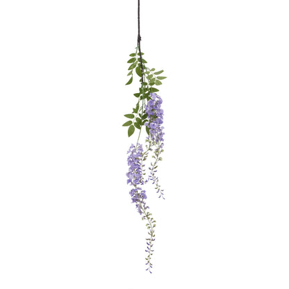 Set of 3 Artificial Flowers Large Purple Wisteria Spray