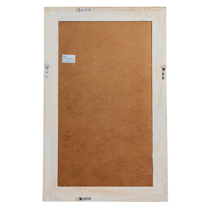 Large Natural Washed Wood Rectangular Framed Mirror