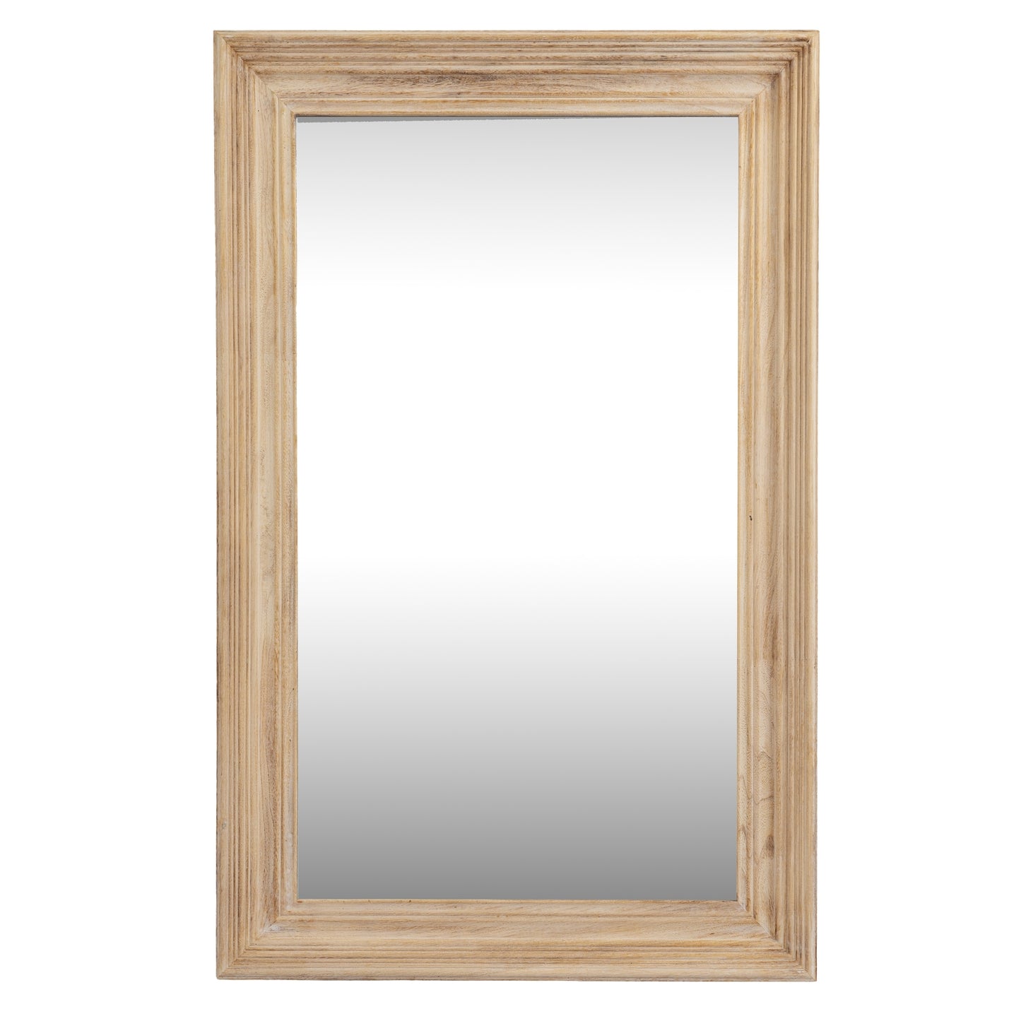 Large Natural Washed Wood Rectangular Framed Mirror