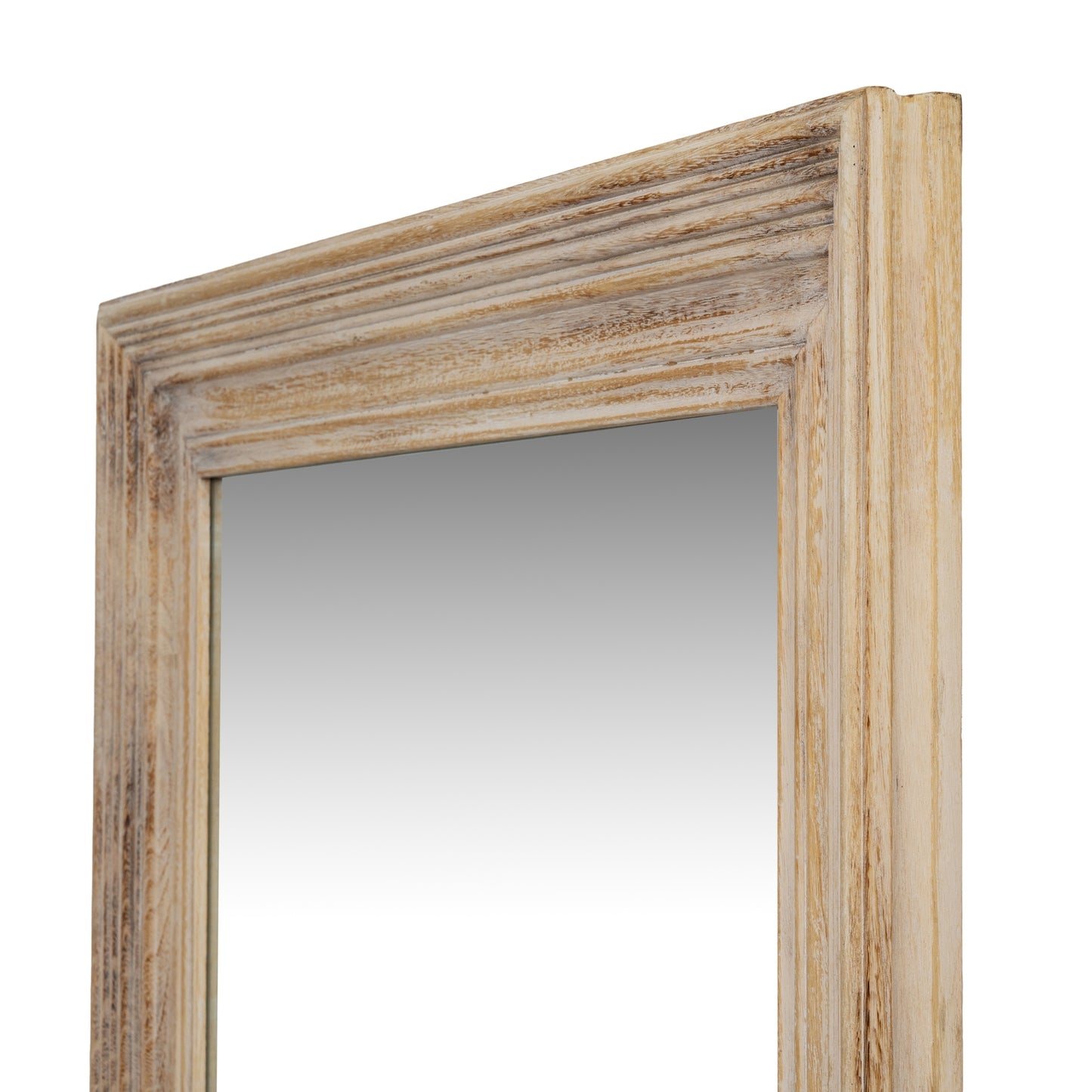 Tall Rectangular Natural Wood Mirror