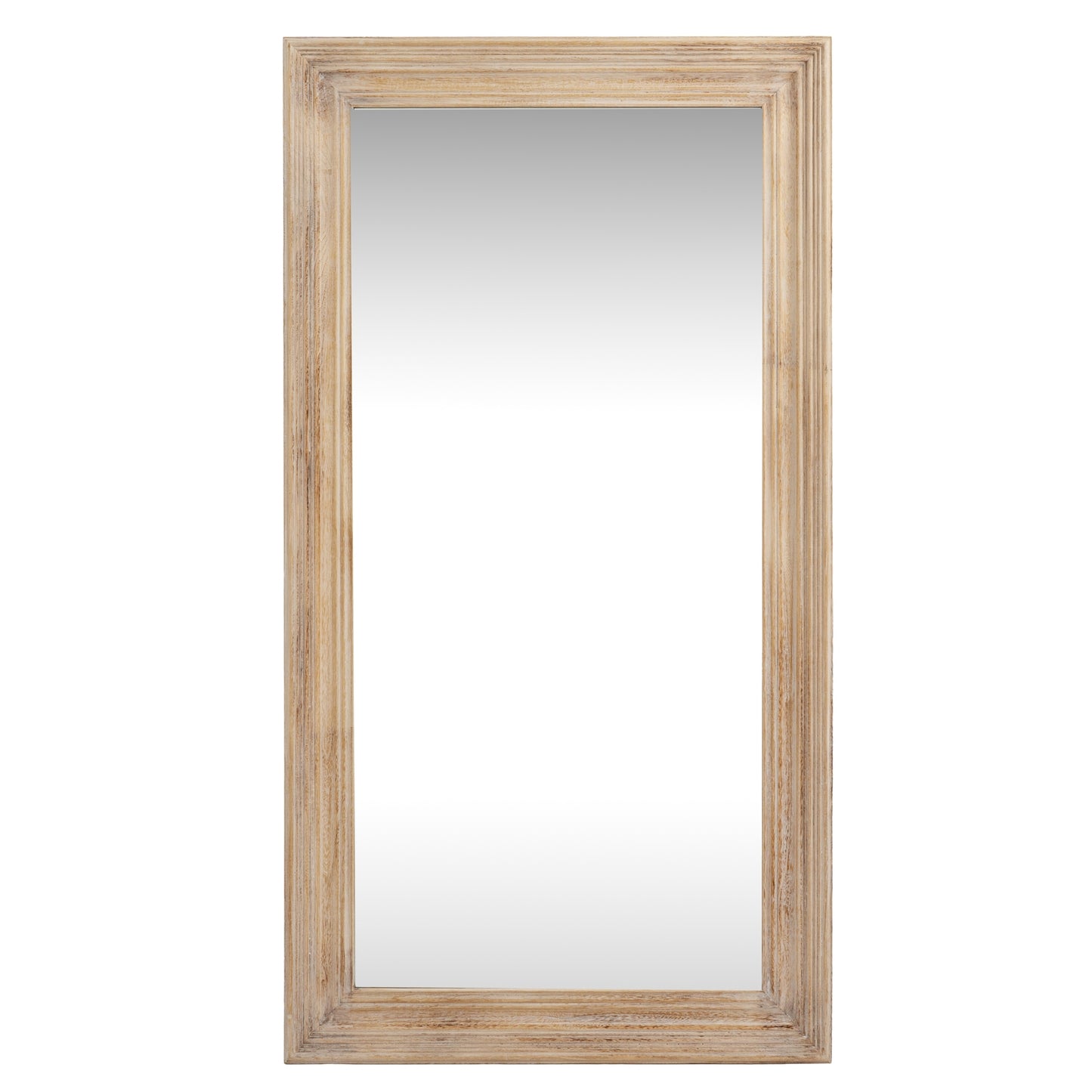 Tall Rectangular Natural Wood Mirror
