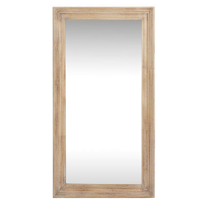 Tall Rectangular Natural Wood Mirror