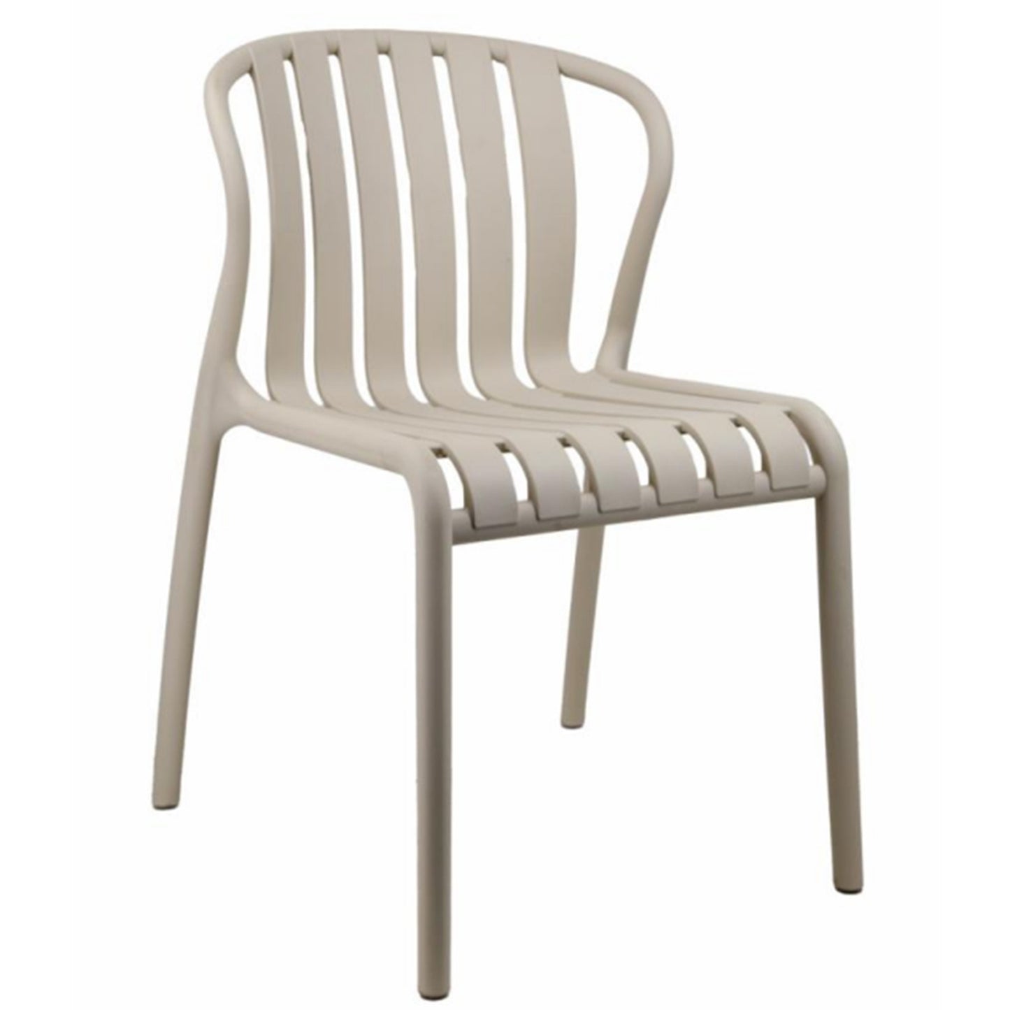Ollioules Putty Grey Slatted Outdoor Dining Chair