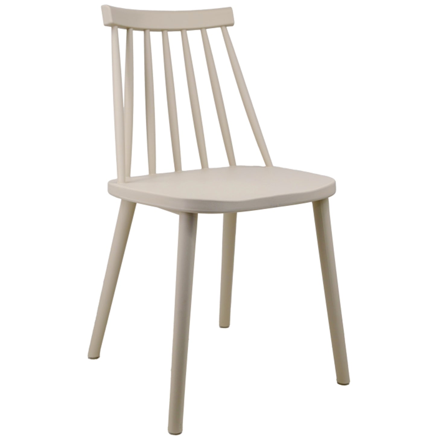 Bruniquel Putty Grey Scandinavian Plastic Chair Spindle Backrest