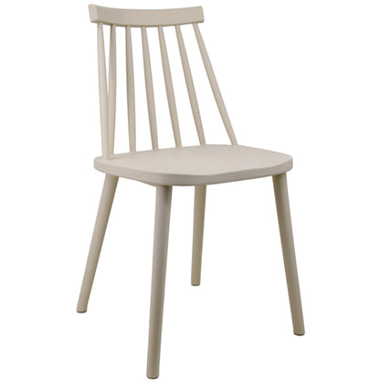 Bruniquel Putty Grey Scandinavian Plastic Chair Spindle Backrest