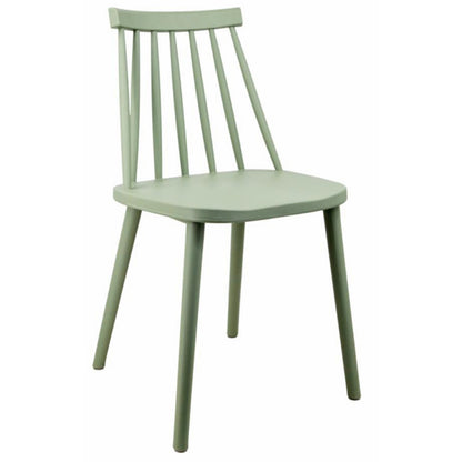Bruniquel Sage Green Scandinavian Plastic Chair Spindle Backrest