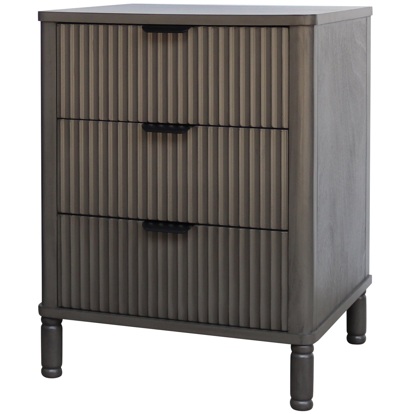 Sagevale Ribbed 3 Drawer Bedside Table
