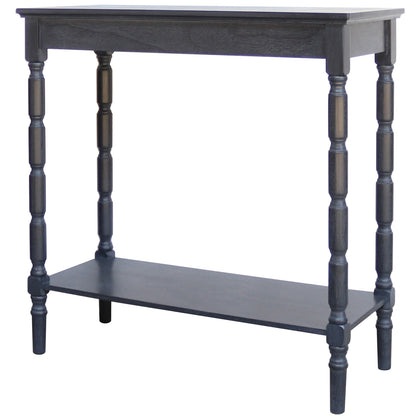 Ploumanach  Black Wooden Console Bottom Shelf