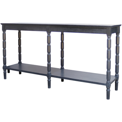 Ploumanach Large Black Wooden Console Bottom Shelf