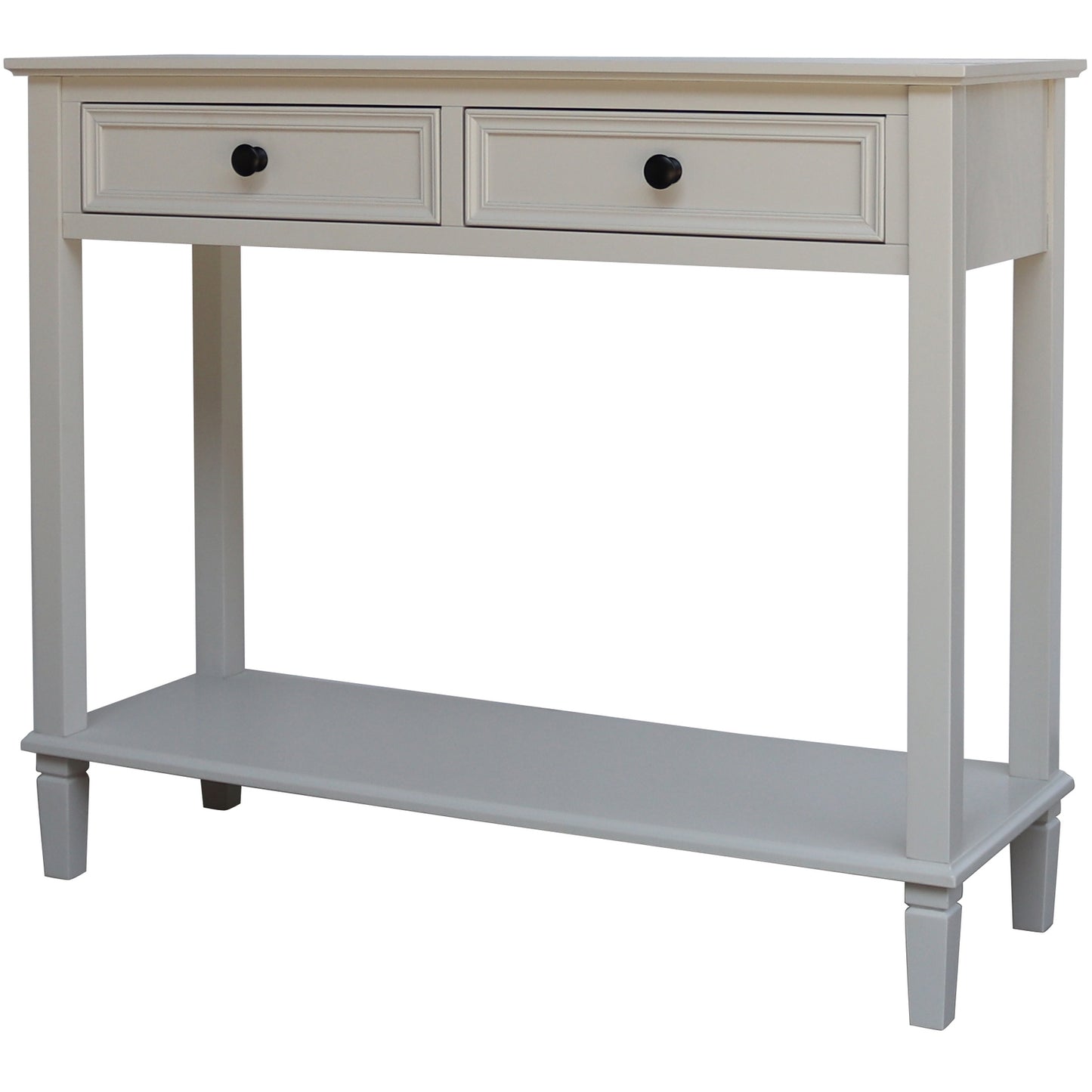 Rochemaure White 2 Drawer Console Bottom Shelf