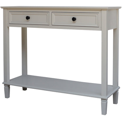 Rochemaure White 2 Drawer Console Bottom Shelf