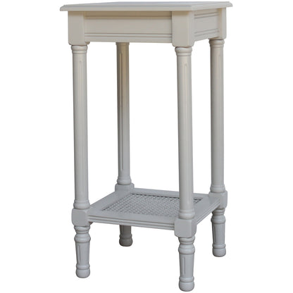 Laurelbrook Rattan Shelf Grey Wood Side Table