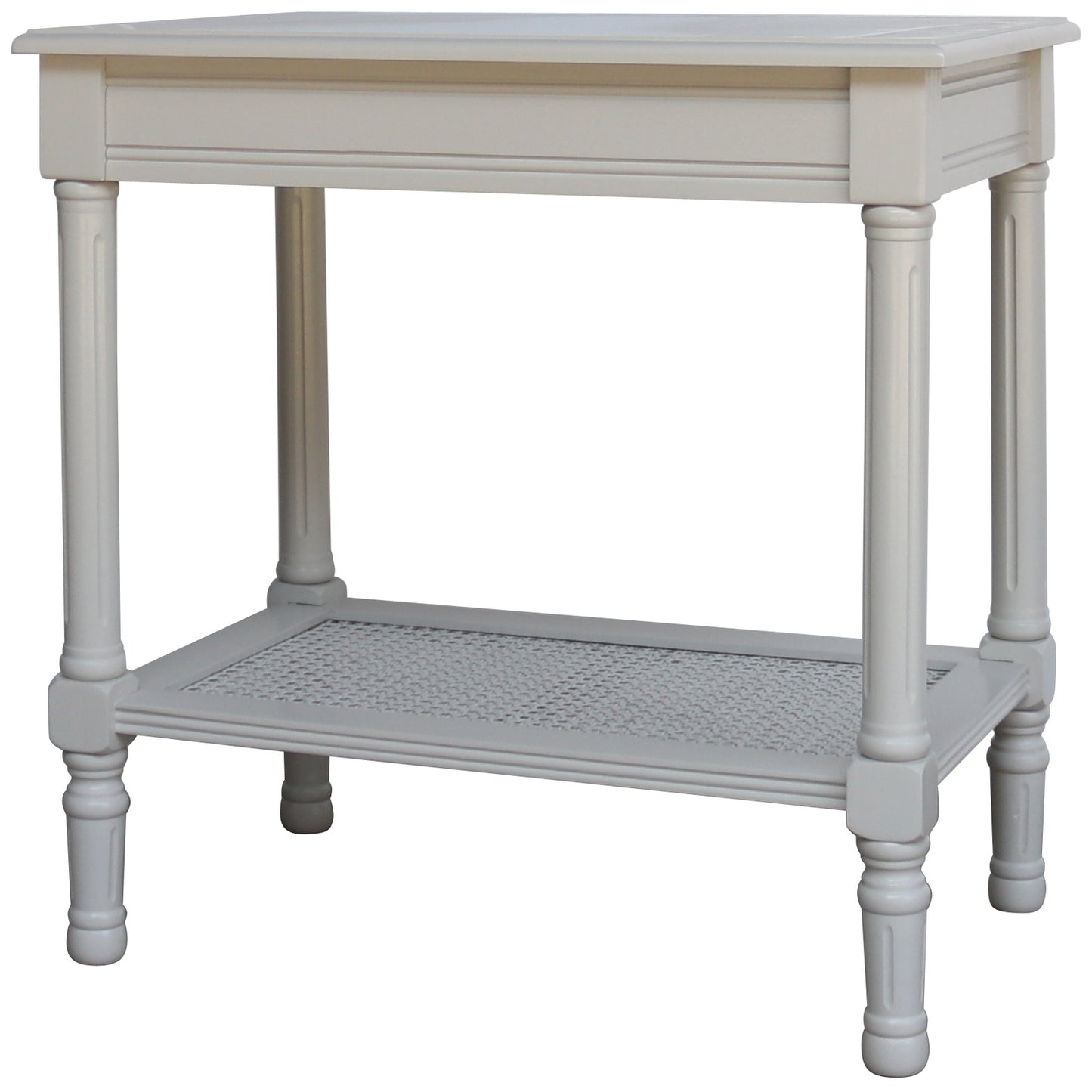 Laurelbrook Rattan Shelf Grey Wood Console Table