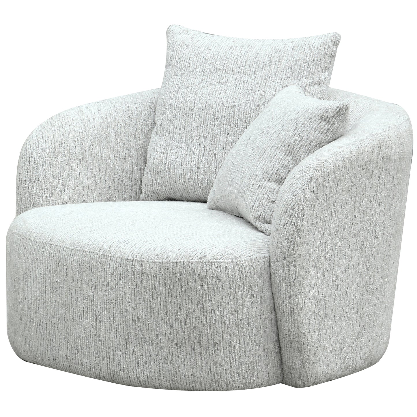 Norwalk Minimalist White Upholstered Swivel Accent Armchair