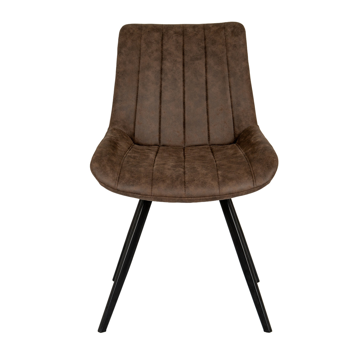 Arques Dark Brown Upholstered Swivel Dining Chair