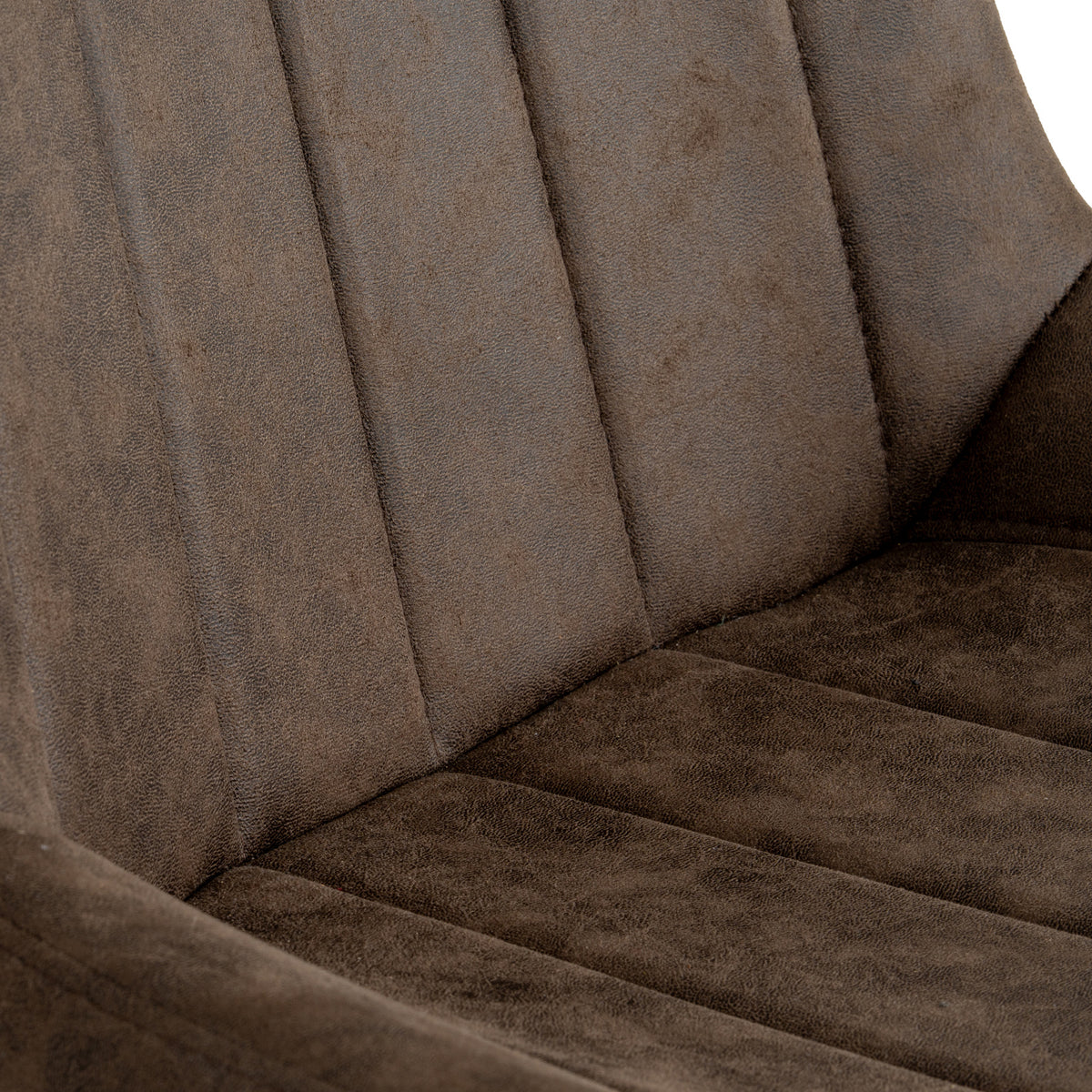 Arques Dark Brown Upholstered Swivel Dining Chair