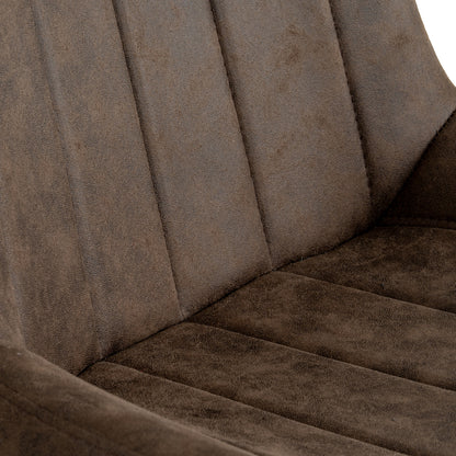 Arques Dark Brown Upholstered Swivel Dining Chair