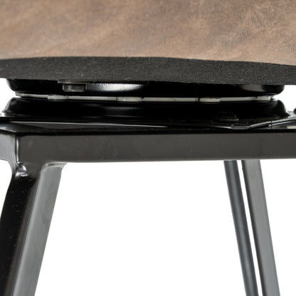 Arques Dark Brown Upholstered Swivel Dining Chair