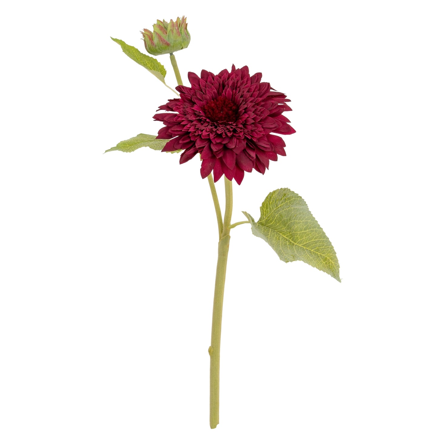 Set of 3 Artificial Flowers Dahlia Burgundy Raven Stems