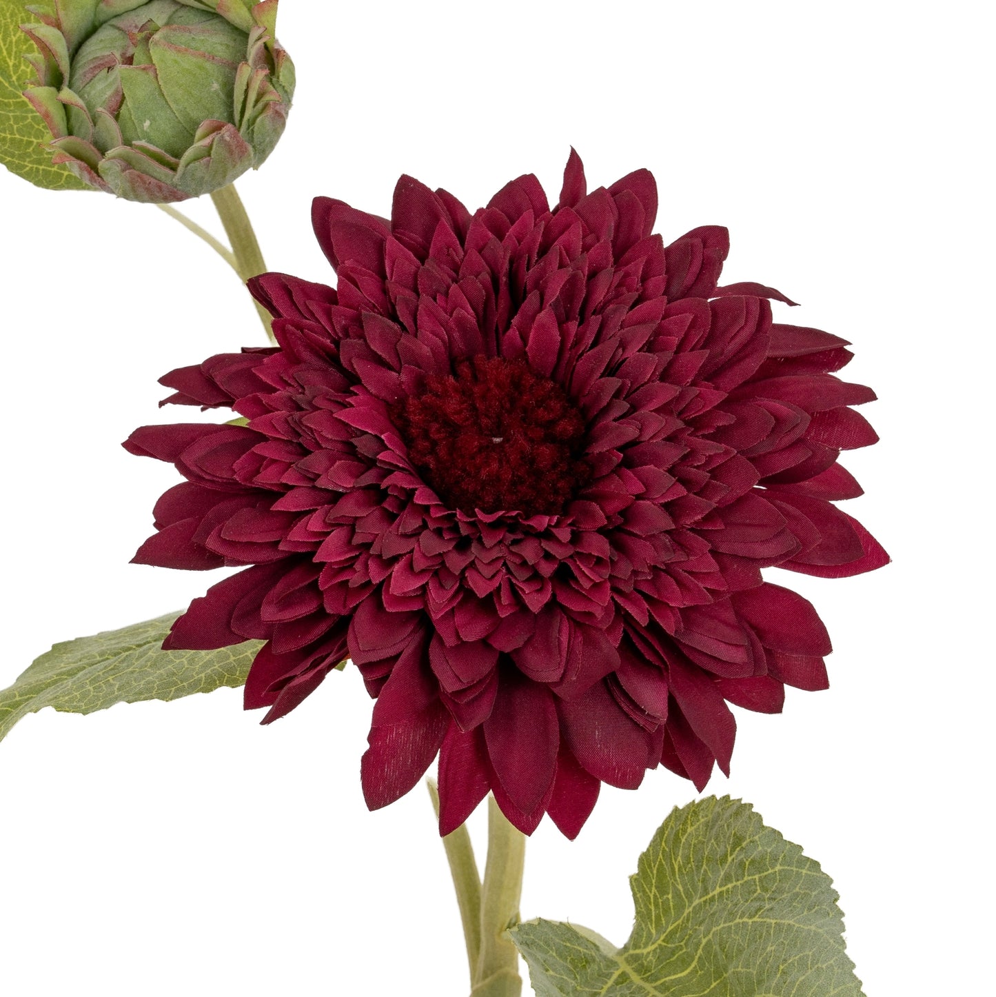 Set of 3 Artificial Flowers Dahlia Burgundy Raven Stems