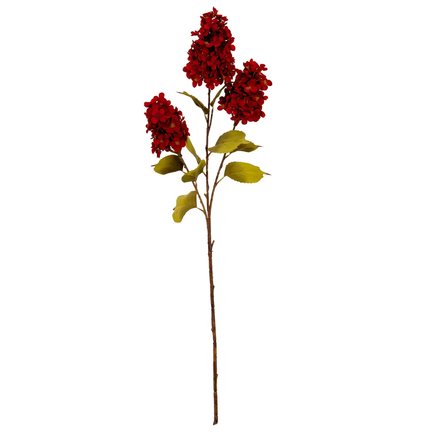 Set of 3 Artificial Flowers Dark Red Spear Hydrangea Spray