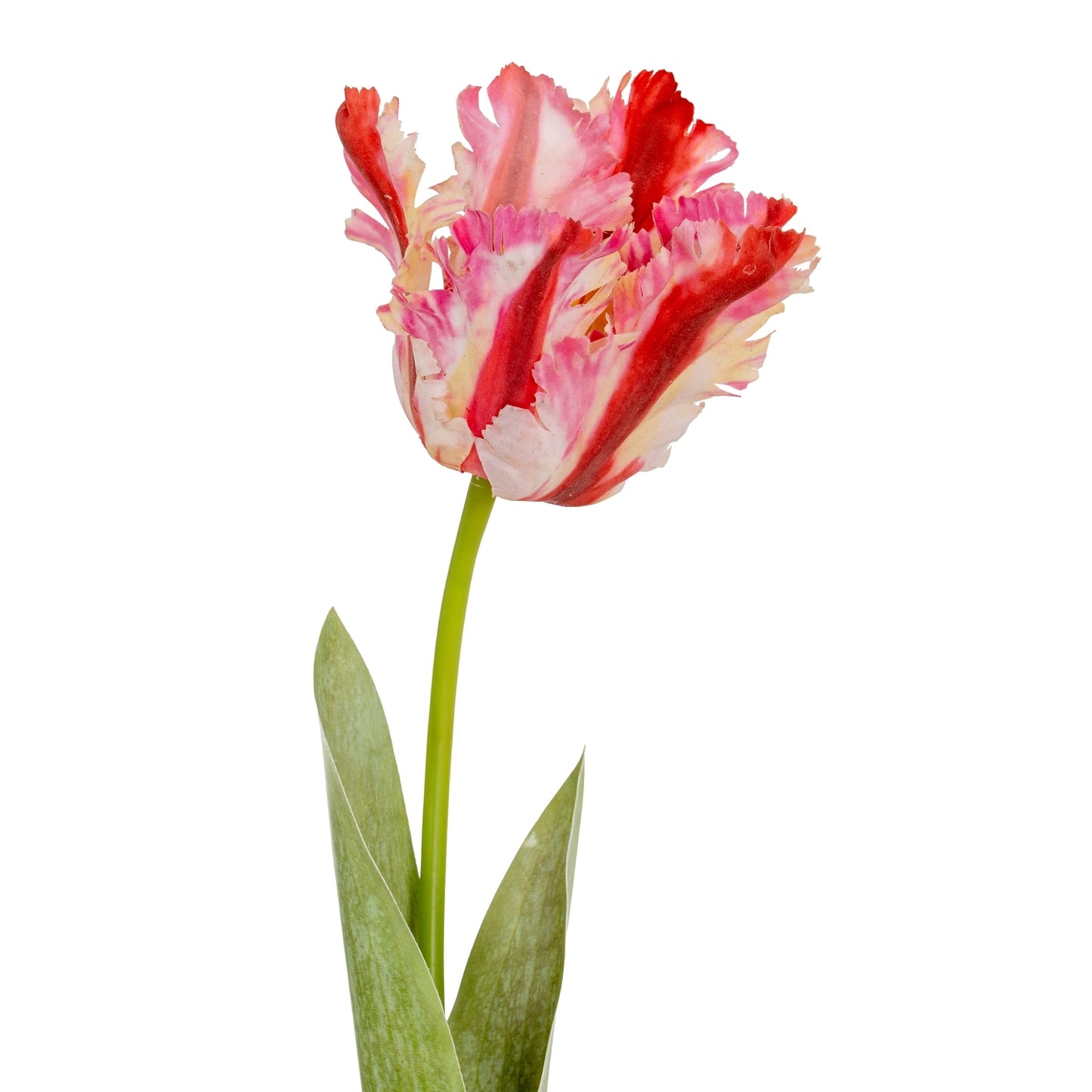 Set of 3 Artificial Flowers Multi Pink Parrot Tulip Stems