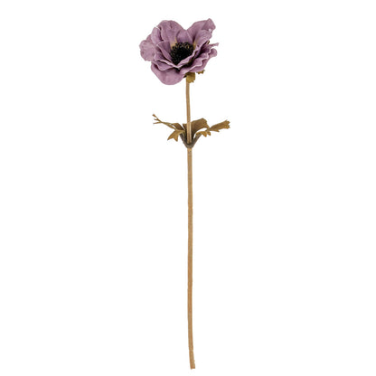 Set of 3 Artificial Flowers Purple Anemone Stems