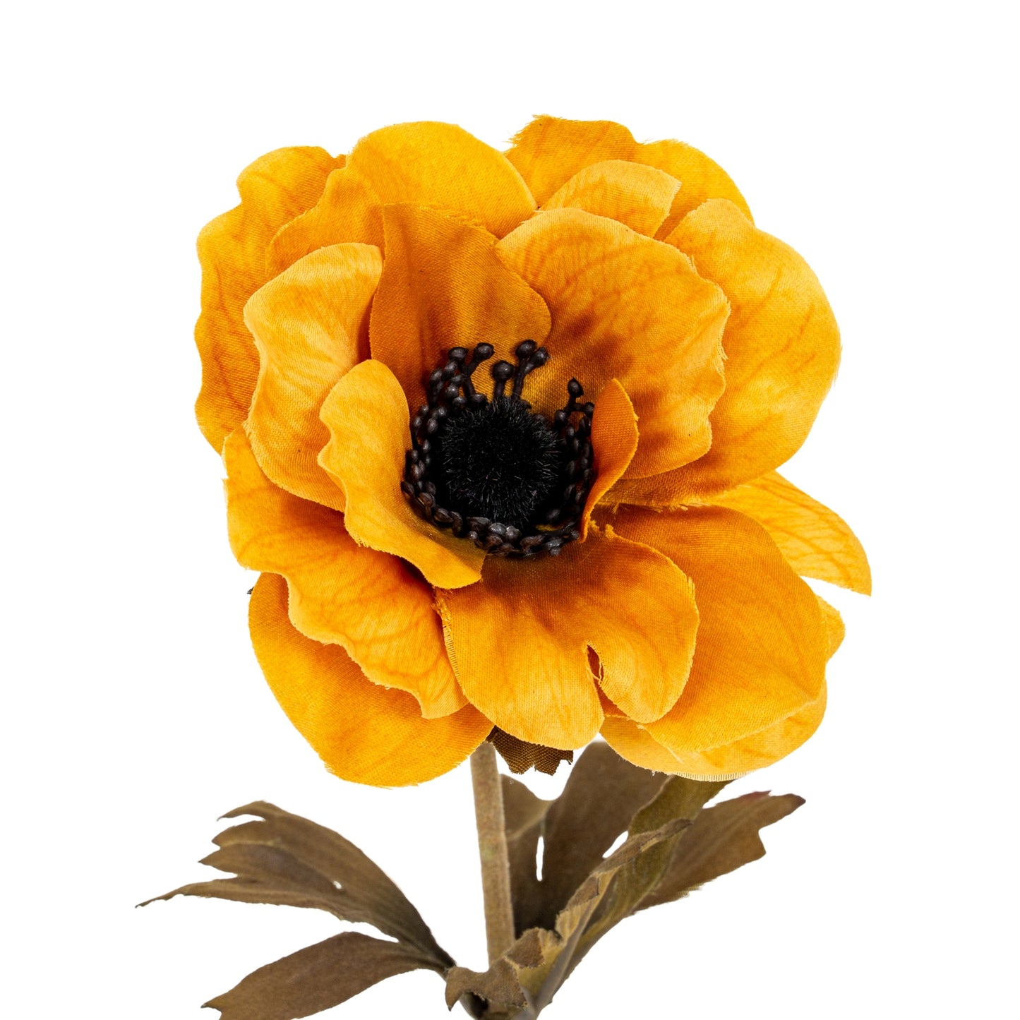 Set of 3 Artificial Flowers Yellow Anemone Stems