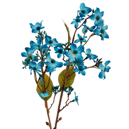 Set of 3 Artificial Flowers Blue Vernicia Fordii Sprays