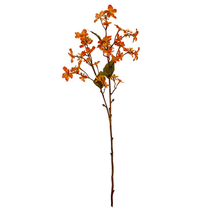 Set of 3 Artificial Flowers Orange Vernicia Fordii Sprays